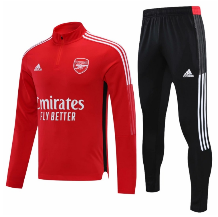 2021/22 Arsenal Red Training Kits Sweatshirt with Black Pants